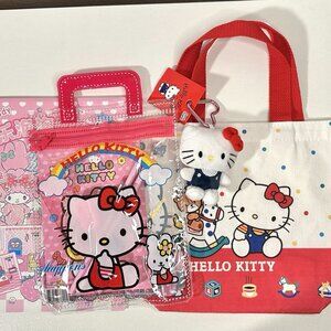 Hello Kitty Bundle Tote Bag, Plush Keychain, Stickers & Pencil Kit, Quiet Book